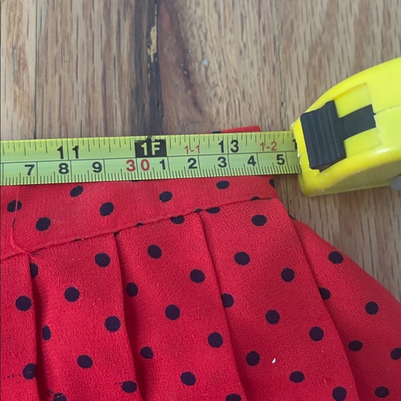 Vintage JG Hook Red Polka Dot Pleated Midi Skirt - Size 10 - Picture 7 of 7